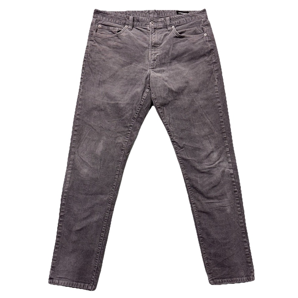 Bonobos corduroy pants mens 35x32 slim taper gray Stretch 5 Pocket Workwear